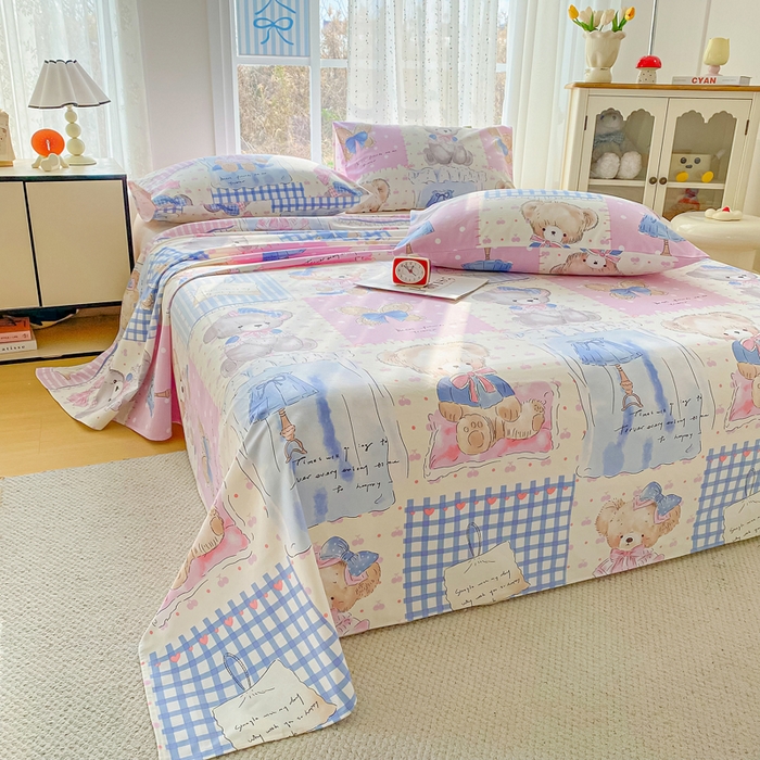 91家纺网 家纺一手货源 找家纺 棉乐町家居 2026春夏新款100%全棉纯棉老粗布床单凉席席子 童格