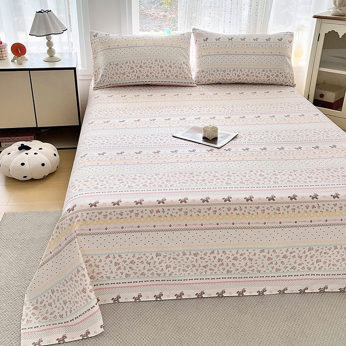 91家纺网 家纺一手货源 找家纺 棉乐町家居 2026春夏新款100%全棉纯棉老粗布床单凉席席子 小红马