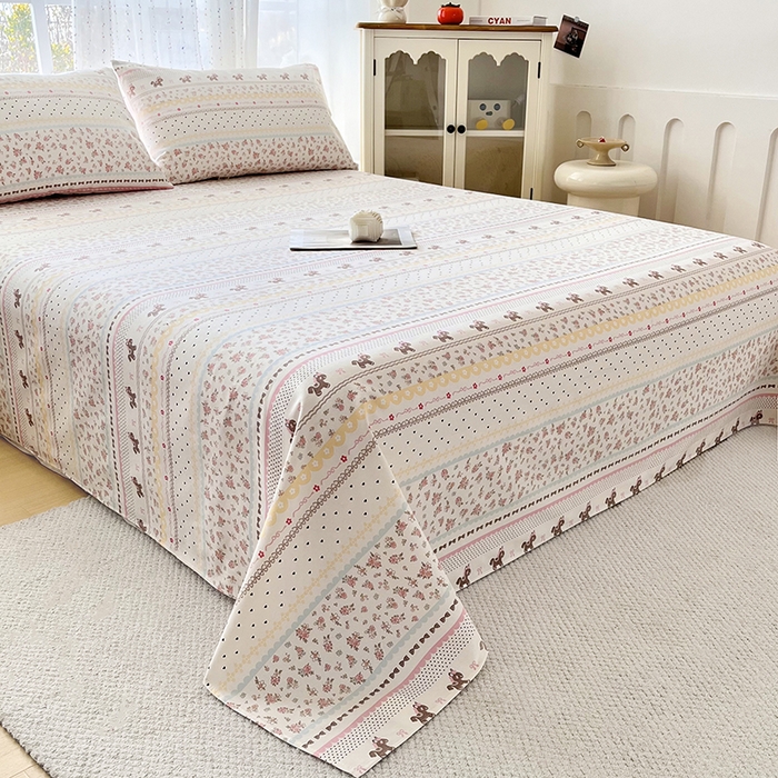 91家纺网 家纺一手货源 找家纺 棉乐町家居 2026春夏新款100%全棉纯棉老粗布床单凉席席子 小红马