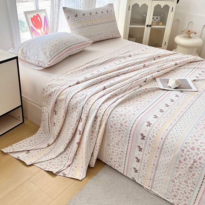 91家纺网 家纺一手货源 找家纺 棉乐町家居 2026春夏新款100%全棉纯棉老粗布床单凉席席子 小红马