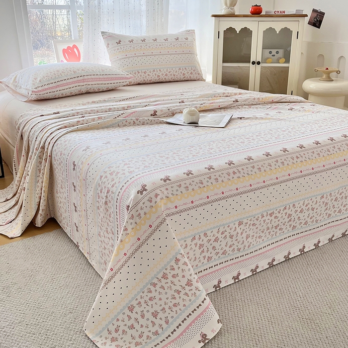 91家纺网 家纺一手货源 找家纺 棉乐町家居 2026春夏新款100%全棉纯棉老粗布床单凉席席子 小红马