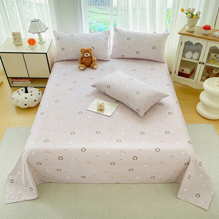 91家纺网 家纺一手货源 找家纺 棉乐町家居 2026春夏新款100%全棉纯棉老粗布床单凉席席子 小狮子