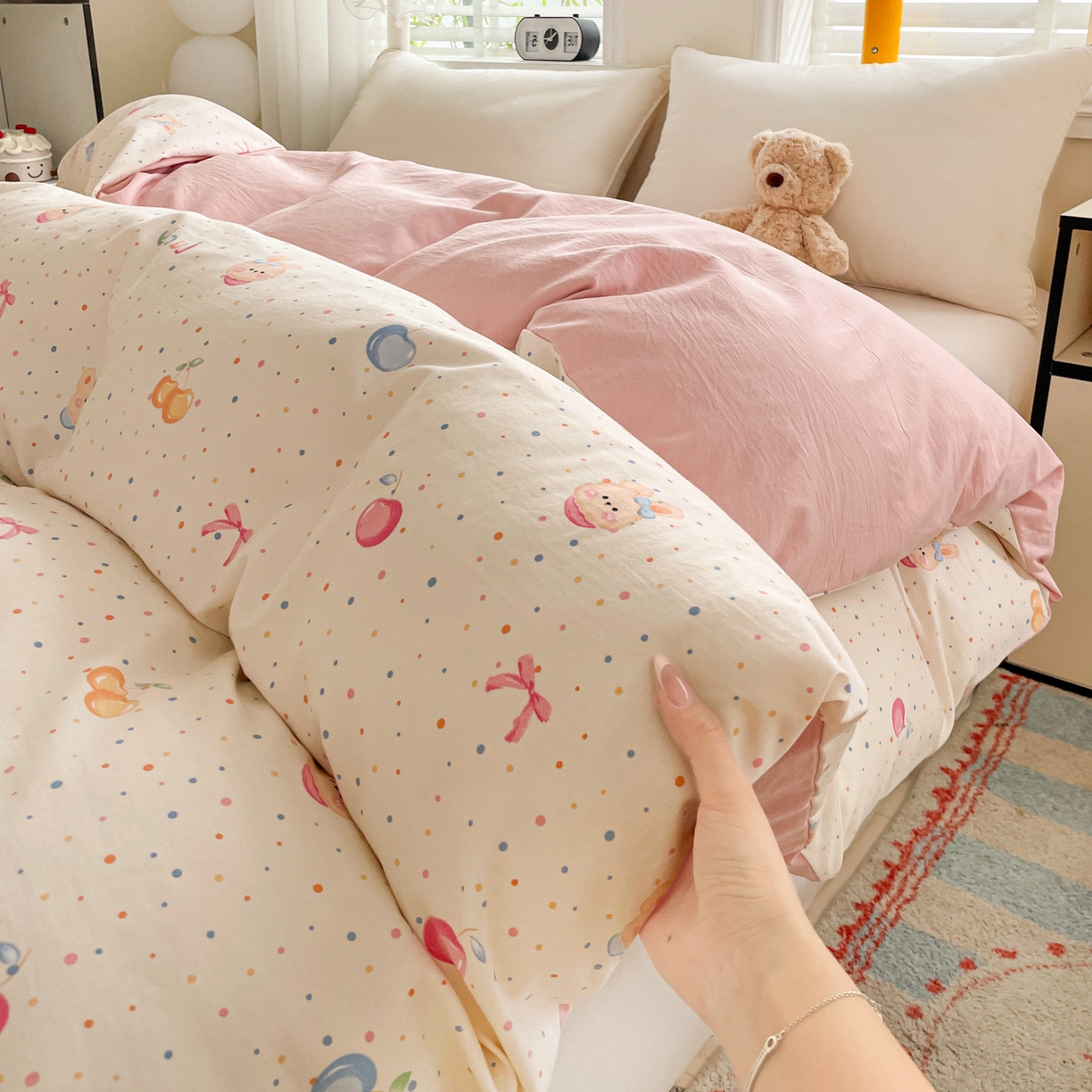 91家纺网 家纺一手货源 找家纺 （总）纽缦家纺 2026新款A类105g仿棉四件套古法水洗棉单被套