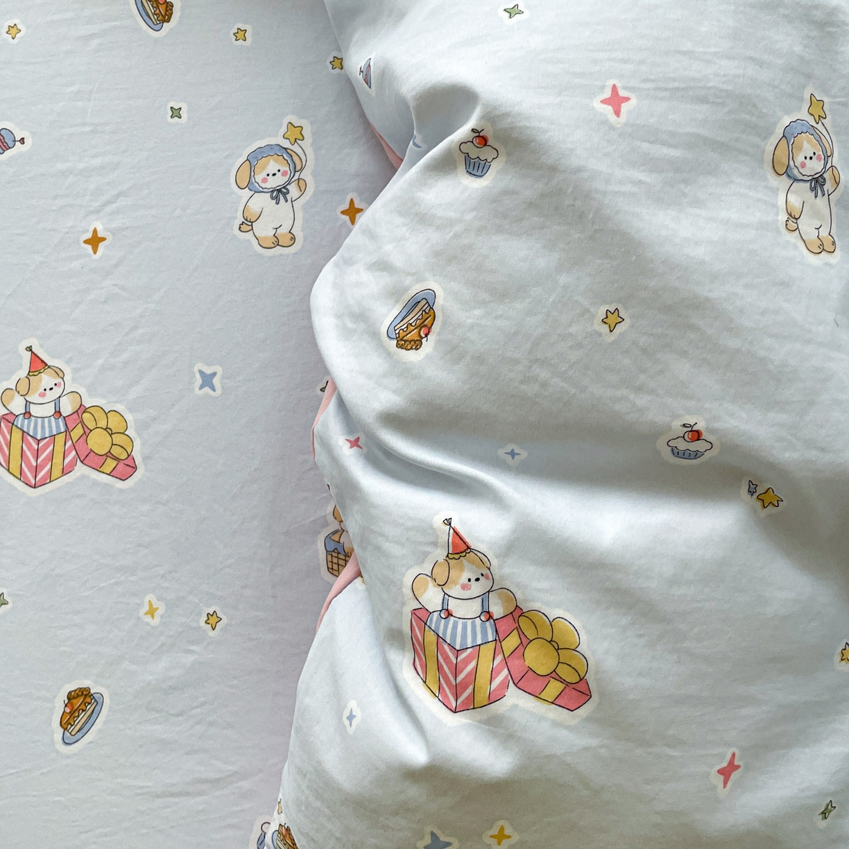 91家纺网 家纺一手货源 找家纺 纽缦家纺 2026新款A类105g仿棉四件套古法水洗棉单被套 安琪拉