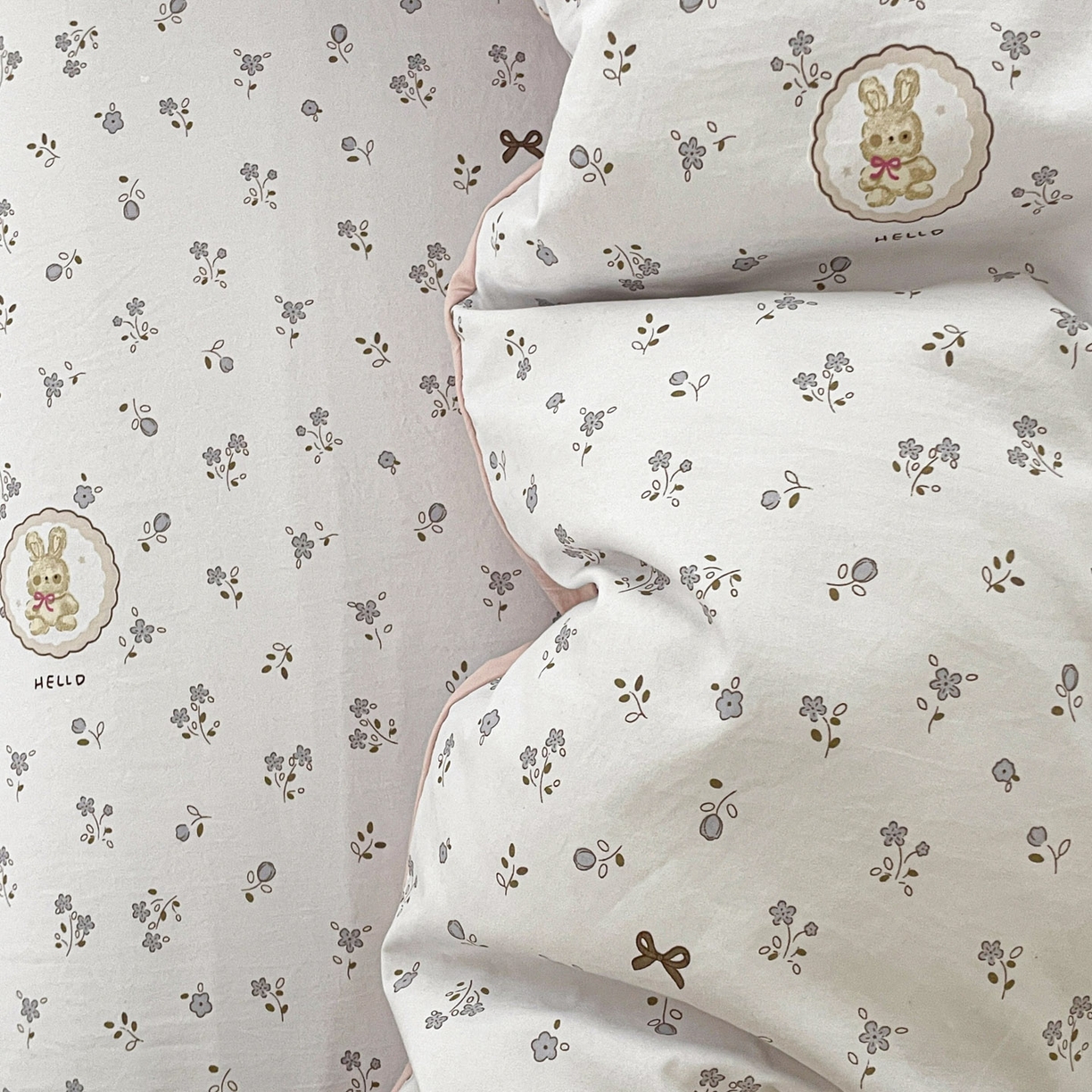 91家纺网 家纺一手货源 找家纺 纽缦家纺 2026新款A类105g仿棉四件套古法水洗棉单被套 恋空灰