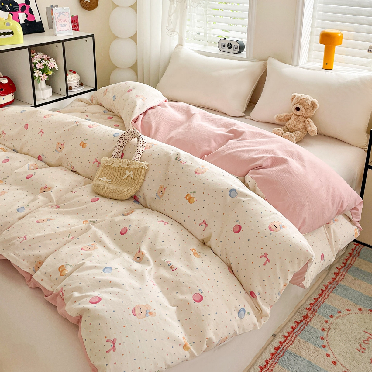 91家纺网 家纺一手货源 找家纺 纽缦家纺 2026新款A类105g仿棉四件套古法水洗棉单被套 乐淘