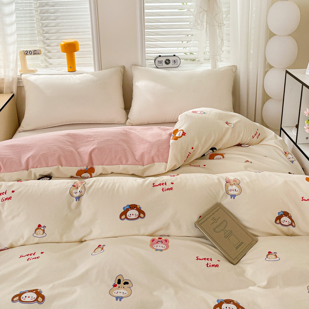 91家纺网 家纺一手货源 找家纺 纽缦家纺 2026新款A类105g仿棉四件套古法水洗棉单被套 慕尼