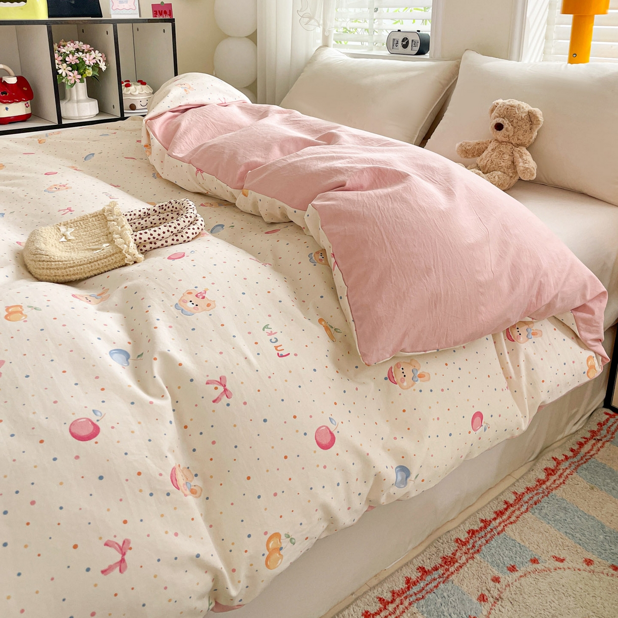 91家纺网 家纺一手货源 找家纺 纽缦家纺 2026新款A类105g仿棉四件套古法水洗棉单被套 乐淘