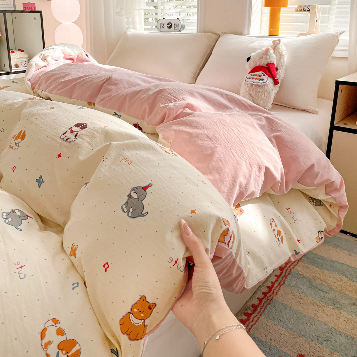 91家纺网 家纺一手货源 找家纺 （总）纽缦家纺 2026新款A类105g仿棉四件套古法水洗棉单被套