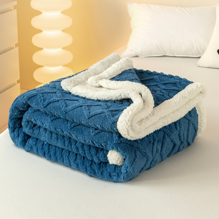 91家纺网 家纺一手货源 找家纺 （总）优雅星家纺 2026直播热款高克重双面绒塔芙绒羊羔绒复合提花毯子毛毯盖毯