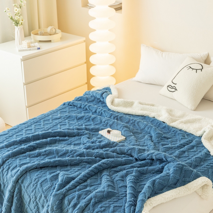 91家纺网 家纺一手货源 找家纺 （总）优雅星家纺 2026直播热款高克重双面绒塔芙绒羊羔绒复合提花毯子毛毯盖毯