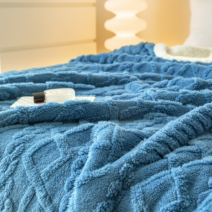 91家纺网 家纺一手货源 找家纺 （总）优雅星家纺 2026直播热款高克重双面绒塔芙绒羊羔绒复合提花毯子毛毯盖毯