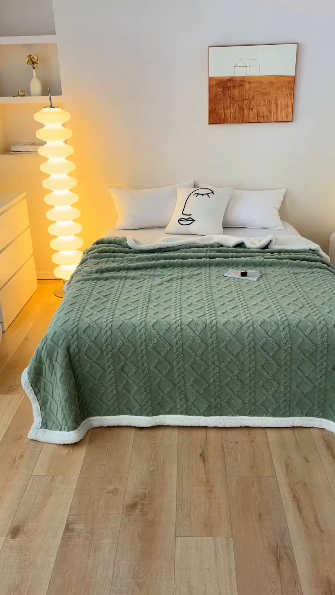 91家纺网 家纺一手货源 找家纺 优雅星家纺 2026直播热款高克重双面绒塔芙绒羊羔绒复合提花毯子毛毯盖毯 橄榄绿