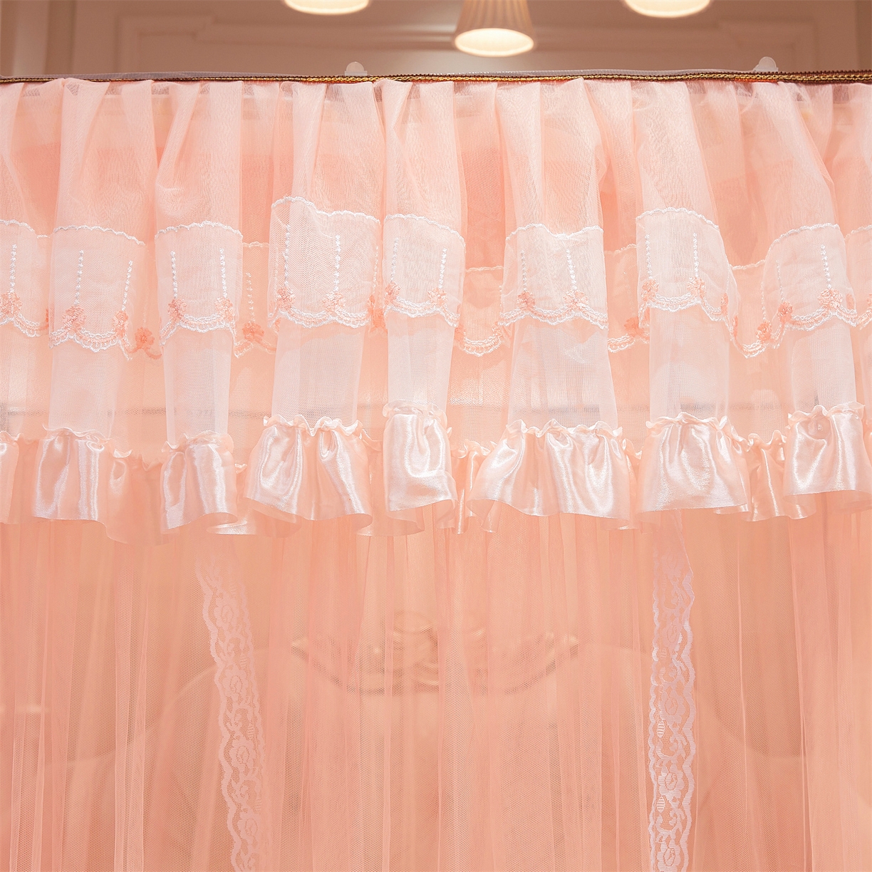 91家纺网 家纺一手货源 找家纺 舞夜盛世 2026新款U型导轨落地宫廷蚊帐-花好月圆 花好月圆-玉色