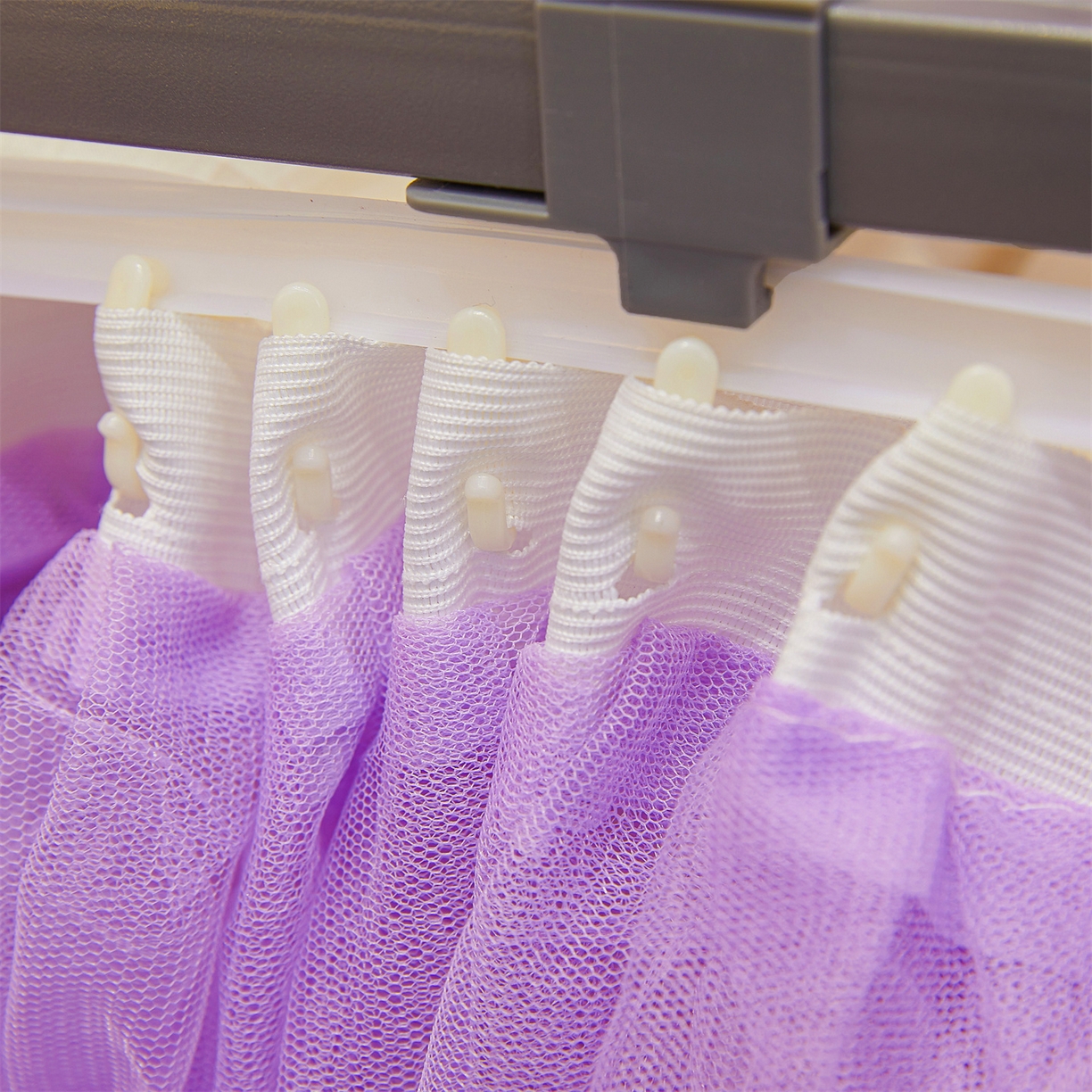 91家纺网 家纺一手货源 找家纺 舞夜盛世 2026新款U型导轨落地宫廷蚊帐-花好月圆 花好月圆-紫色