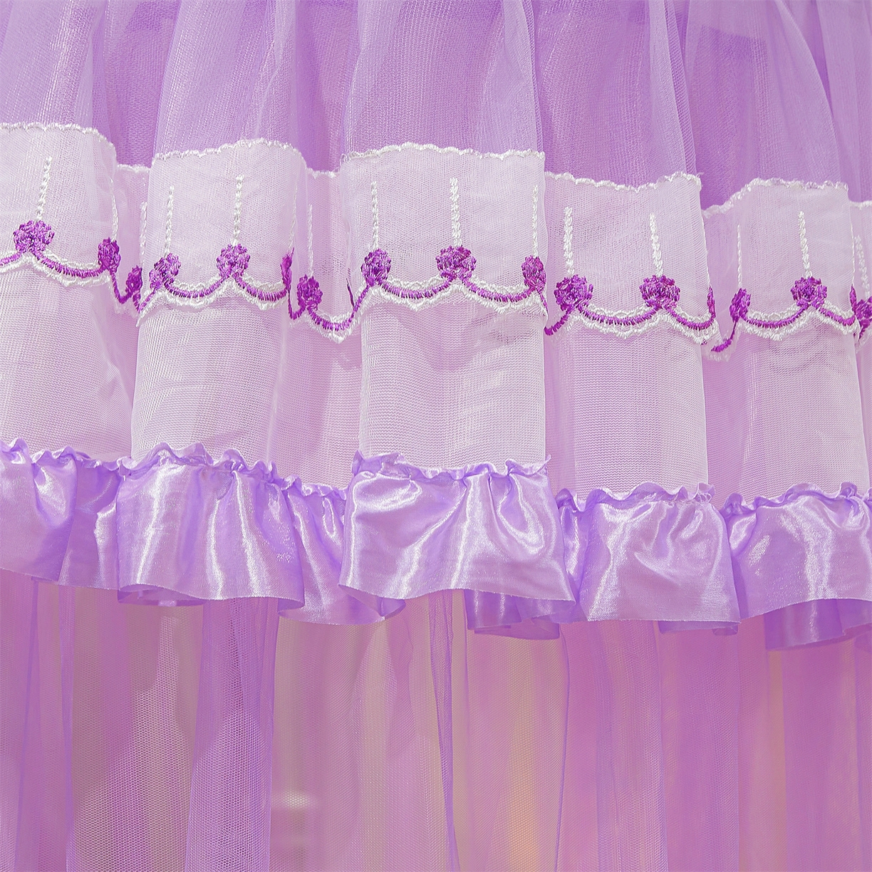 91家纺网 家纺一手货源 找家纺 舞夜盛世 2026新款U型导轨落地宫廷蚊帐-花好月圆 花好月圆-紫色