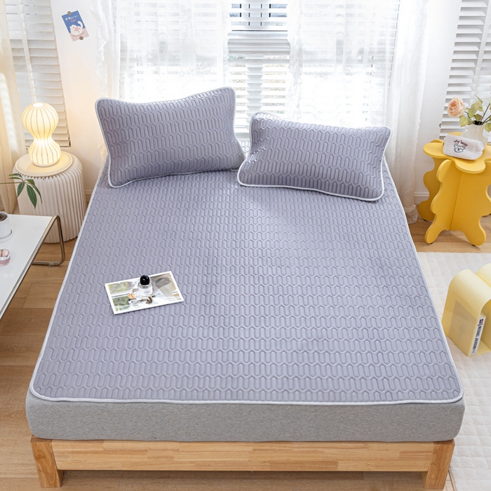 91家纺网 家纺一手货源 找家纺 （总）优雅星家纺 2026新款清新时尚凉感丝0.35乳胶凉席-纯色