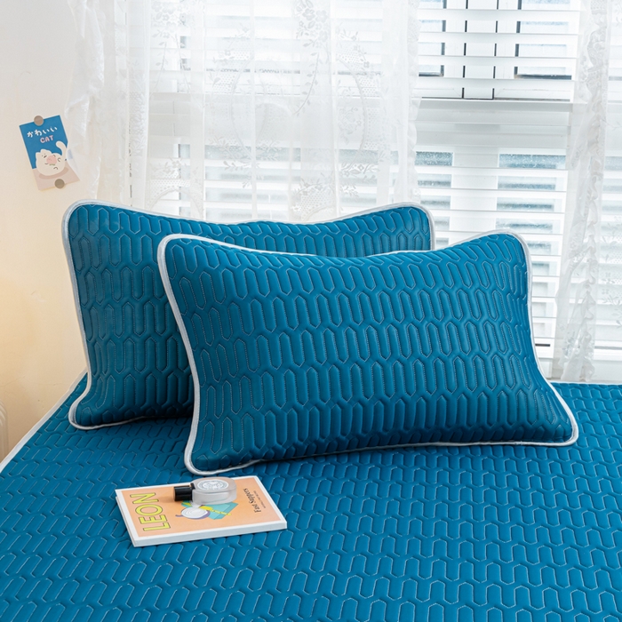 91家纺网 家纺一手货源 找家纺 （总）优雅星家纺 2026新款清新时尚凉感丝0.35乳胶凉席-纯色