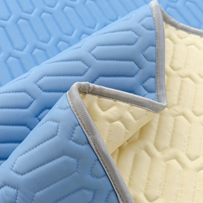 91家纺网 家纺一手货源 找家纺 优雅星家纺 2026新款清新时尚凉感丝0.35乳胶凉席-纯色 天空蓝