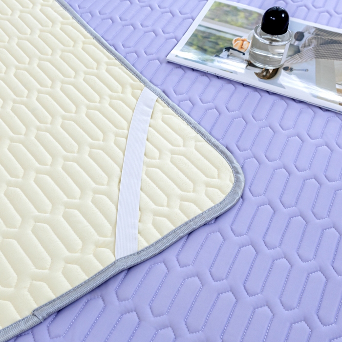 91家纺网 家纺一手货源 找家纺 优雅星家纺 2026新款清新时尚凉感丝0.35乳胶凉席-纯色 炫丽紫