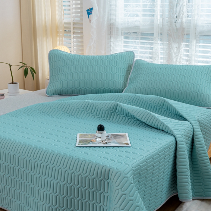 91家纺网 家纺一手货源 找家纺 优雅星家纺 2026新款清新时尚凉感丝0.35乳胶凉席-纯色 橄榄绿