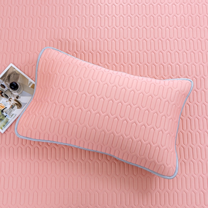 91家纺网 家纺一手货源 找家纺 优雅星家纺 2026新款清新时尚凉感丝0.35乳胶凉席-纯色 藕粉