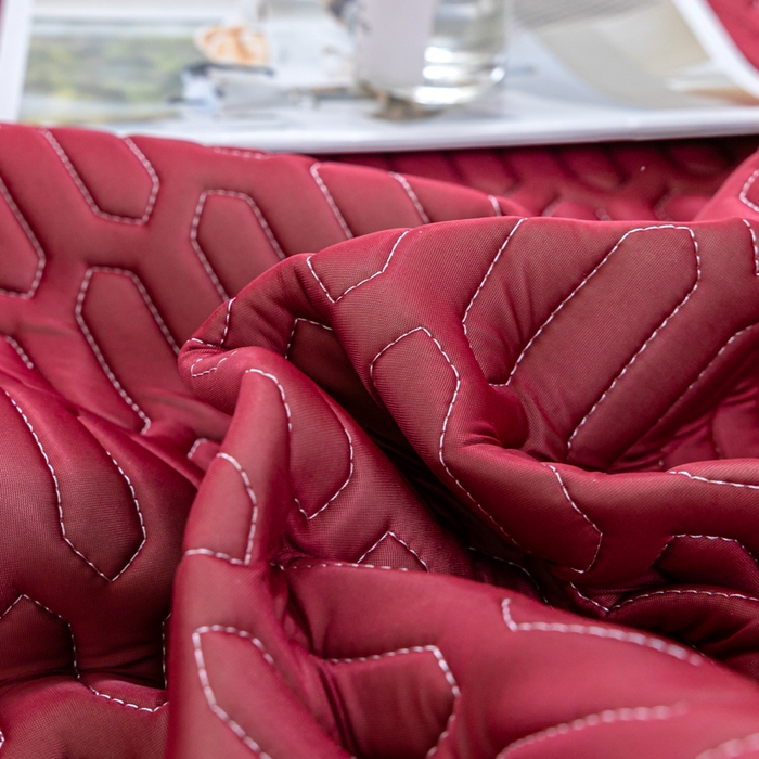 91家纺网 家纺一手货源 找家纺 优雅星家纺 2026新款清新时尚凉感丝0.35乳胶凉席-纯色 酒红