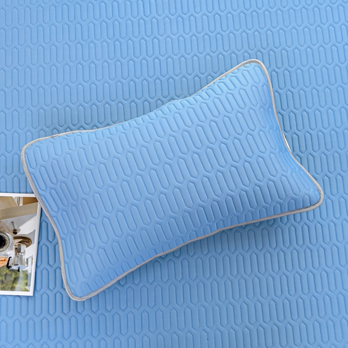 91家纺网 家纺一手货源 找家纺 优雅星家纺 2026新款清新时尚凉感丝0.35乳胶凉席-纯色 天空蓝