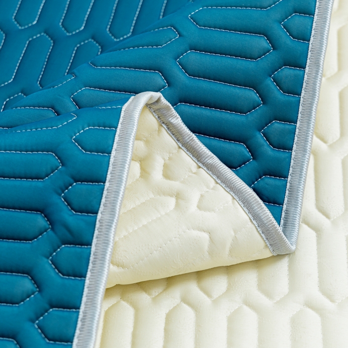 91家纺网 家纺一手货源 找家纺 优雅星家纺 2026新款清新时尚凉感丝0.35乳胶凉席-纯色 宝石蓝