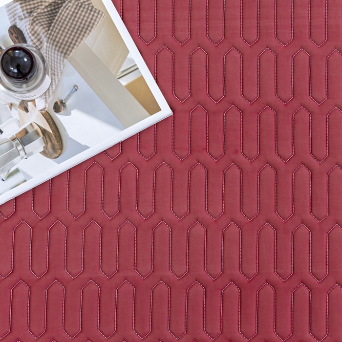 91家纺网 家纺一手货源 找家纺 优雅星家纺 2026新款清新时尚凉感丝0.35乳胶凉席-纯色 酒红