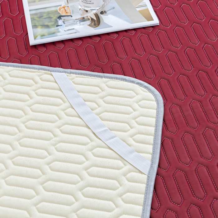 91家纺网 家纺一手货源 找家纺 优雅星家纺 2026新款清新时尚凉感丝0.35乳胶凉席-纯色 酒红