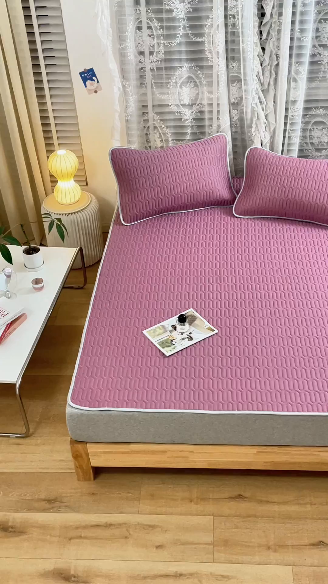 91家纺网 家纺一手货源 找家纺 优雅星家纺 2026新款清新时尚凉感丝0.35乳胶凉席-纯色 轻奢紫