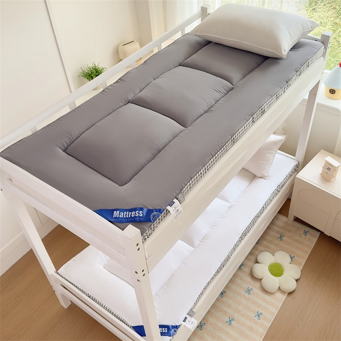 91家纺网 家纺一手货源 找家纺 优雅星家纺 2026新款A类水洗棉抗菌大豆床垫千鸟格系列 白色