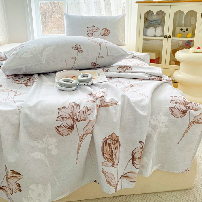 91家纺网 家纺一手货源 找家纺 金泰莱 2026春夏新款100%全棉纯棉老粗布床单凉席席子 繁苏