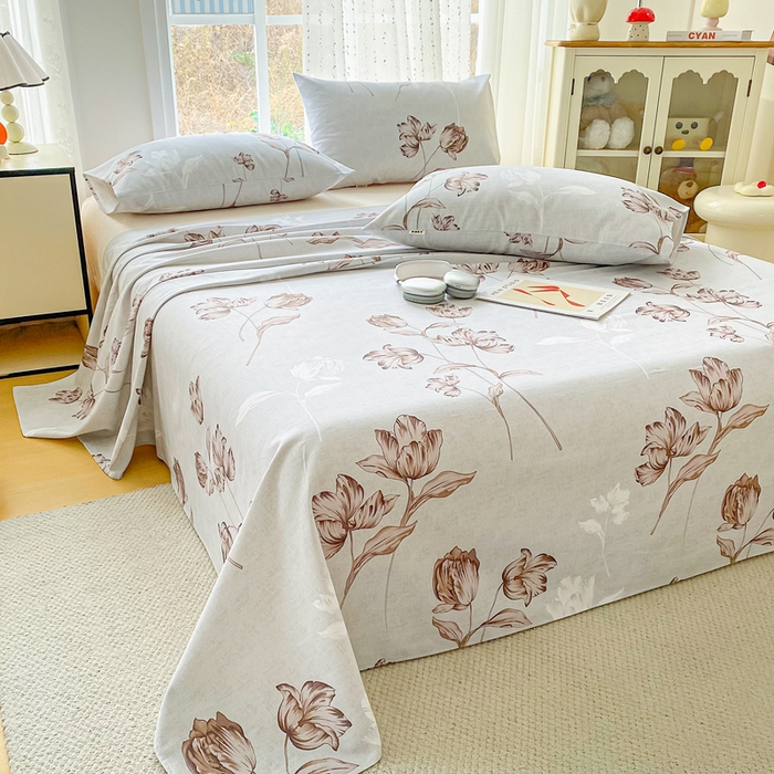 91家纺网 家纺一手货源 找家纺 金泰莱 2026春夏新款100%全棉纯棉老粗布床单凉席席子 繁苏