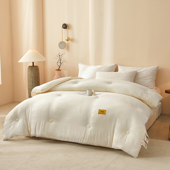 91家纺网 家纺一手货源 找家纺 （总）优雅星家纺 2026新款A类抗菌控温大豆被5.0无印风提花被子被芯春秋冬被夏被爆款