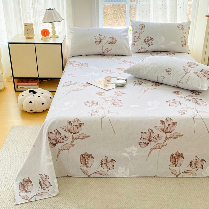 91家纺网 家纺一手货源 找家纺 金泰莱 2026春夏新款100%全棉纯棉老粗布床单凉席席子 繁苏