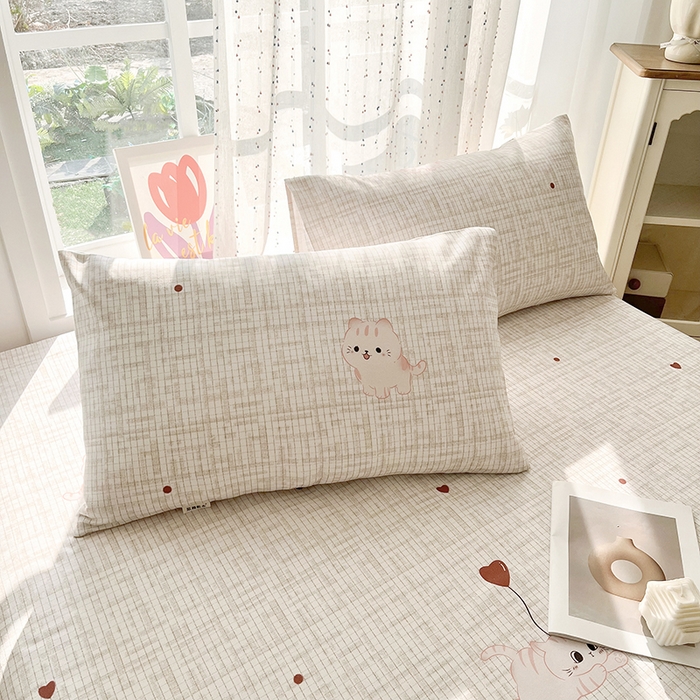 91家纺网 家纺一手货源 找家纺 金泰莱 2026春夏新款100%全棉纯棉老粗布床单凉席席子 虹猫