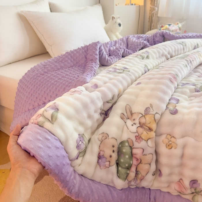 91家纺网 家纺一手货源 找家纺 （总）优雅星家纺 2026新款亲肤舒适兔毛绒豆豆绒冬被