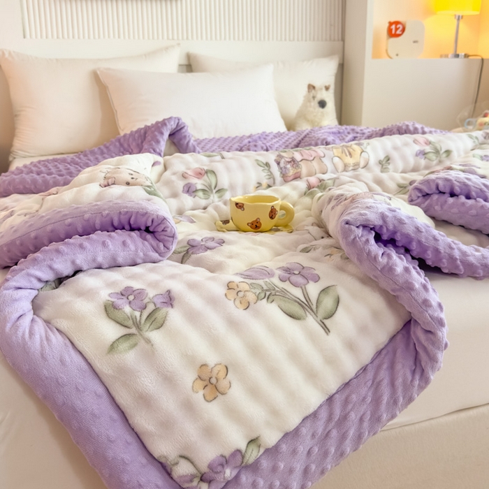 91家纺网 家纺一手货源 找家纺 （总）优雅星家纺 2026新款亲肤舒适兔毛绒豆豆绒冬被