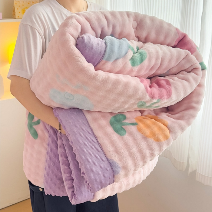 91家纺网 家纺一手货源 找家纺 （总）优雅星家纺 2026新款亲肤舒适兔毛绒豆豆绒冬被