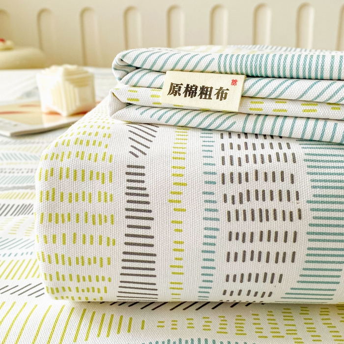 91家纺网 家纺一手货源 找家纺 金泰莱 2026春夏新款100%全棉纯棉老粗布床单凉席席子 卡罗拉