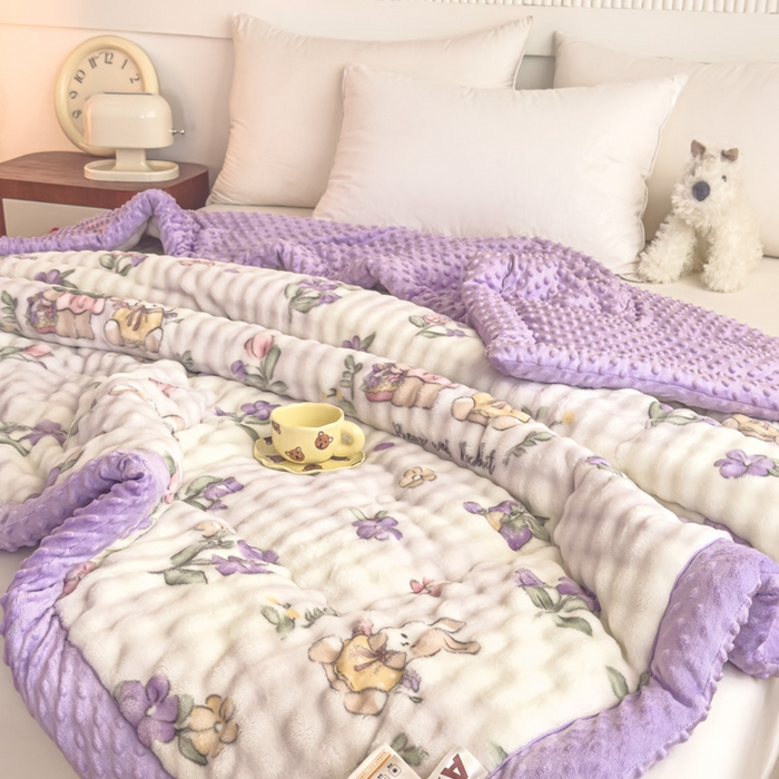 91家纺网 家纺一手货源 找家纺 （总）优雅星家纺 2026新款亲肤舒适兔毛绒豆豆绒冬被