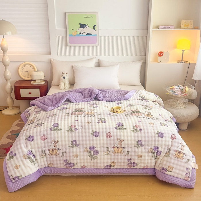 91家纺网 家纺一手货源 找家纺 （总）优雅星家纺 2026新款亲肤舒适兔毛绒豆豆绒冬被