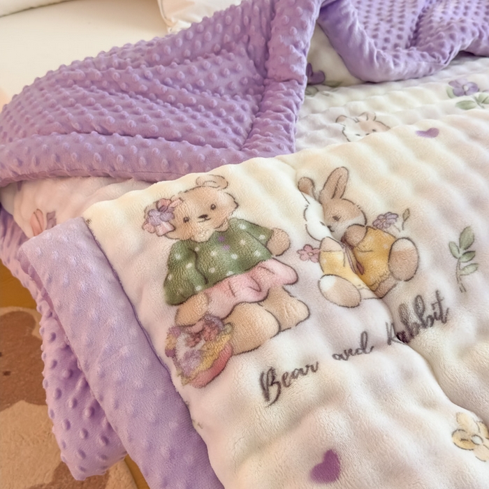 91家纺网 家纺一手货源 找家纺 （总）优雅星家纺 2026新款亲肤舒适兔毛绒豆豆绒冬被