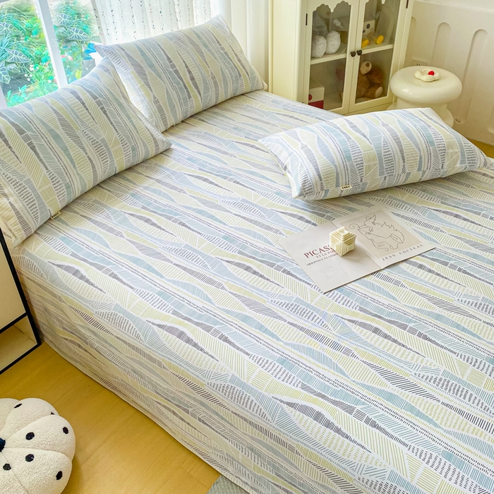 91家纺网 家纺一手货源 找家纺 金泰莱 2026春夏新款100%全棉纯棉老粗布床单凉席席子 卡罗拉