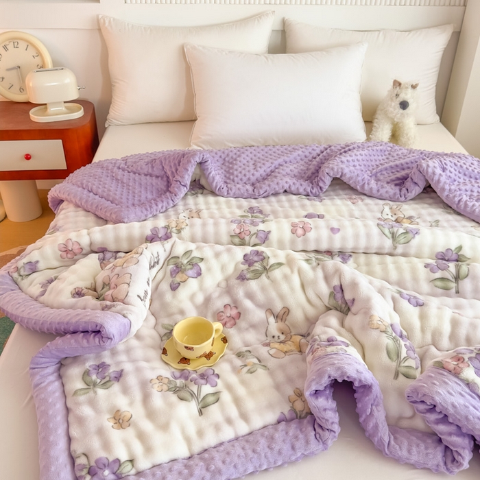 91家纺网 家纺一手货源 找家纺 （总）优雅星家纺 2026新款亲肤舒适兔毛绒豆豆绒冬被