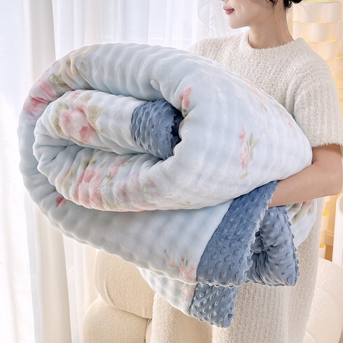 91家纺网 家纺一手货源 找家纺 （总）优雅星家纺 2026新款亲肤舒适兔毛绒豆豆绒冬被