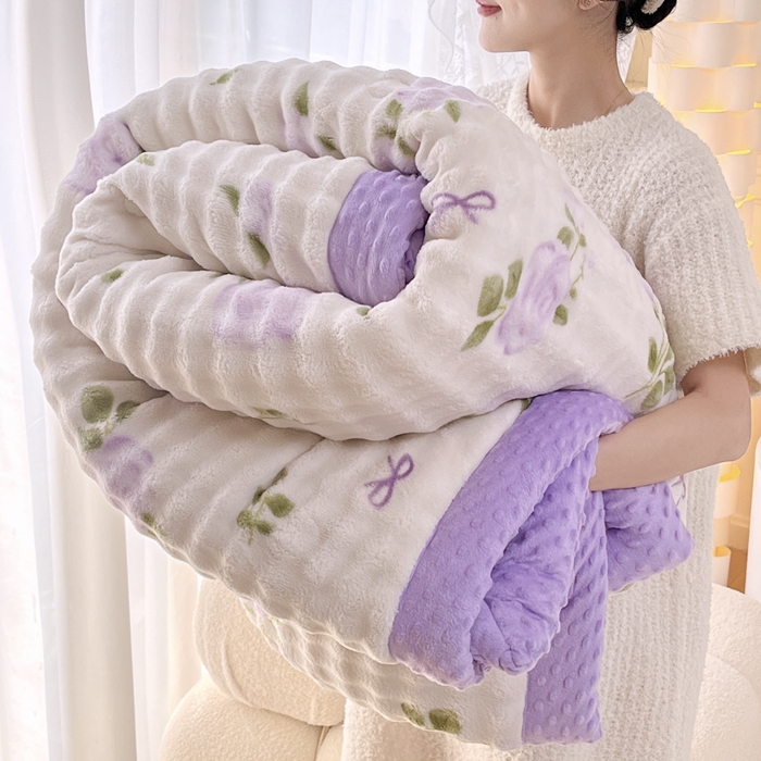 91家纺网 家纺一手货源 找家纺 （总）优雅星家纺 2026新款亲肤舒适兔毛绒豆豆绒冬被