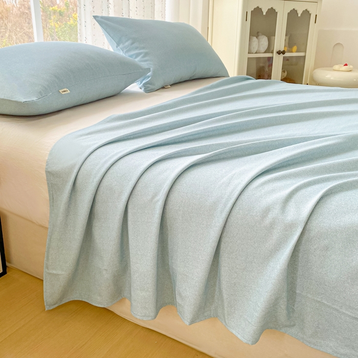 91家纺网 家纺一手货源 找家纺 金泰莱 2026春夏新款100%全棉纯棉老粗布床单凉席席子 蓝调